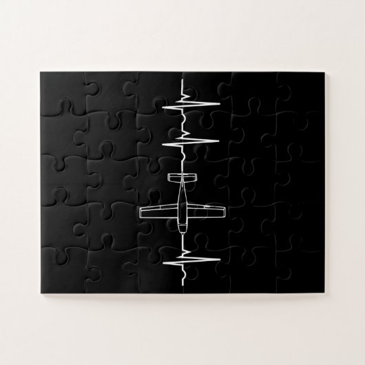 Vintager Pilot Fluglärm Herzgeschenk Puzzle (Horizontal)