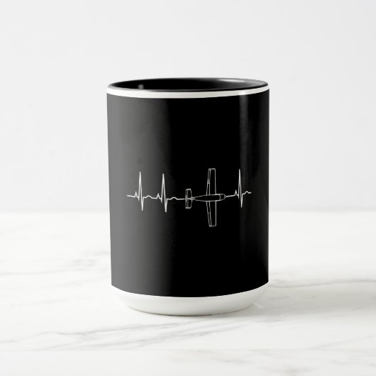 Vintager Pilot Fluglärm Herzgeschenk Tasse (Zentrum)