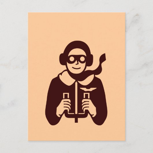 Vintager Pilot - Postkarte (Vorderseite)