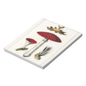 Vintager Pilz-botanischer Druck Notizblock (Rotiert)