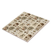 Vintager Pilz-Botanischer Prinz-Trivet Fliese (Seite)