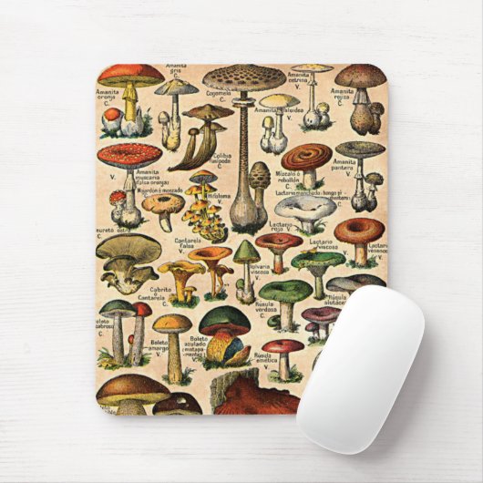 Vintager Pilz-Führer Mousepad (Mit Mouse)