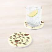 Vintager Pilz-Führer-Untersetzer Getränkeuntersetzer (Seite)