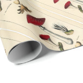 Vintager Pilzbezug Botanischer Druck Geschenkpapier (Rolleneckpunkt)