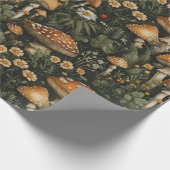 Vintager Pilzgarten Nahtloses Muster Geschenkpapier (Ecke)