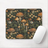 Vintager Pilzgarten Nahtloses Muster Mousepad (Mit Mouse)