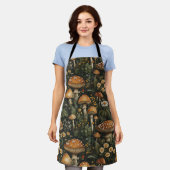 Vintager Pilzgarten Nahtloses Muster Schürze (Getragen)