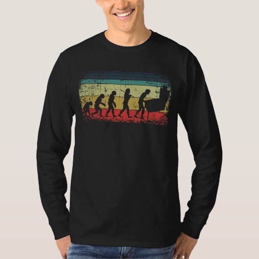 Vintager Pinball-Evolution Pinball-Player Retro T-Shirt (Vorderseite)
