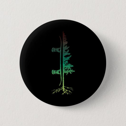 Vintager Pine Snowboarder Snowboarder Flieger Gi Button (Vorderseite)