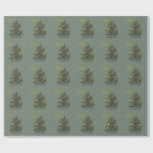 Vintager Pine Tree Grüne Weihnachten Geschenkpapier (Flach)