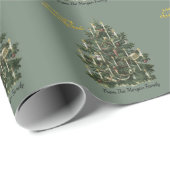 Vintager Pine Tree Grüne Weihnachten Geschenkpapier (Rolleneckpunkt)