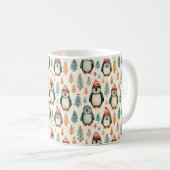 Vintager Pinguin mit Candy Canes Weihnachten Kaffeetasse (VorderseiteRechts)