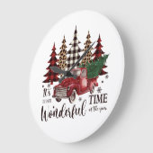 Vintager Pinienwald Große Wanduhr (Winkel)