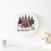 Vintager Pinienwald Große Wanduhr (Zuhause)