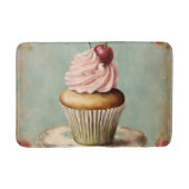 Vintager Pink Cupcake aus Frankreich Badematte (Vorderseite)