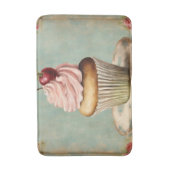 Vintager Pink Cupcake aus Frankreich Badematte (Vorderseite Vertikal)