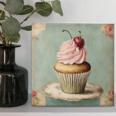 Vintager Pink Cupcake aus Frankreich Fliese