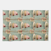 Vintager Pink Cupcake aus Frankreich Geschirrtuch (Horizontal)