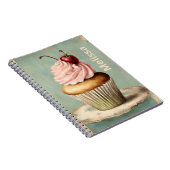 Vintager Pink Cupcake aus Frankreich Notizblock (Rechte Seite)