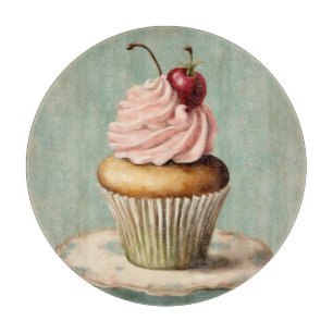 Vintager Pink Cupcake aus Frankreich Schneidebrett