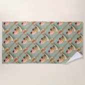 Vintager Pink Cupcake aus Frankreich Strandtuch (Vorderseite)