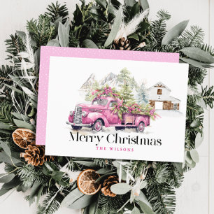 Vintager Pink Farm LKW Barnberg Weihnachten