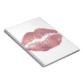Vintager Pink Lippenaufdruck, Rose Gold. Notizblock (Rechte Seite)