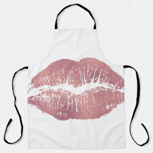 Vintager Pink Lippenaufdruck, Rose Gold. Schürze