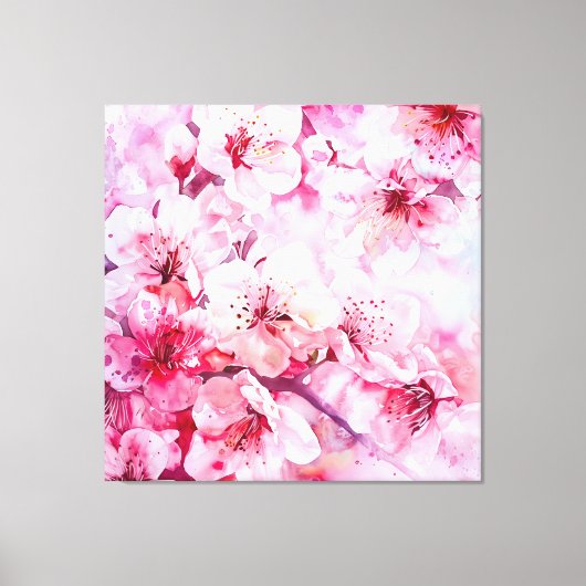 Vintager Pink-Pink-Petal-Blossom Leinwanddruck (Vorderseite)