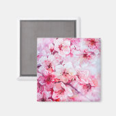 Vintager Pink-Pink-Petal-Blossom Magnet (Vorderseite/Rückseite)