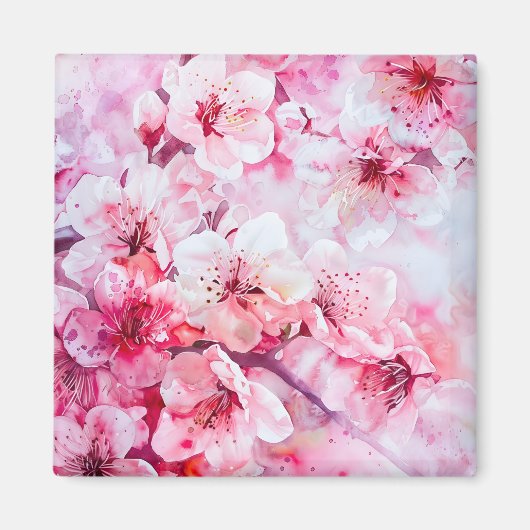 Vintager Pink-Pink-Petal-Blossom Magnet (Vorne)