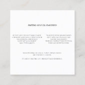 Vintager Pink Roses Hochzeitsplaner Quadratische Visitenkarte (Rückseite)