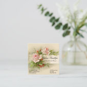 Vintager Pink Roses Hochzeitsplaner Quadratische Visitenkarte (Stehend Vorderseite)
