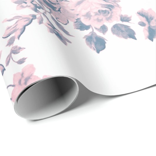 Vintager, pinkblauer Böhmischer Geschenkpapier (Rolleneckpunkt)