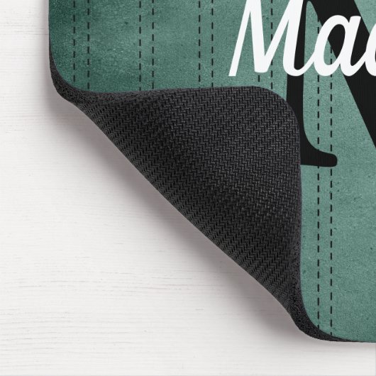 Vintager Pinstrichband-Retro-Monogramm Mousepad (Ecke)