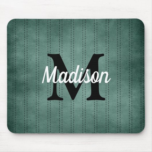 Vintager Pinstrichband-Retro-Monogramm Mousepad (Vorne)