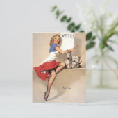 Vintager Pinup, Abstimmung Postkarte (Stehend Vorderseite)