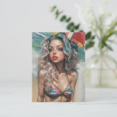 Vintager Pinup-Entwurf 1 Postkarte (Stehend Vorderseite)