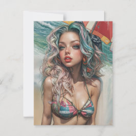 Vintager Pinup-Entwurf 1 Postkarte