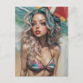 Vintager Pinup-Entwurf 1 Postkarte (Vorderseite)