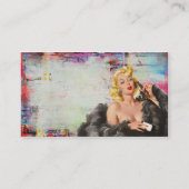 Vintager Pinup Grunge Visitenkarte (Rückseite)