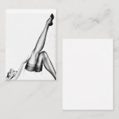 Vintager Pinup  Pinup Strumpf Visitenkarte (Vorne/Hinten)