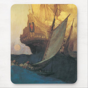 Vintager Pirat, Angriff auf eine Galerie von Howar Mousepad