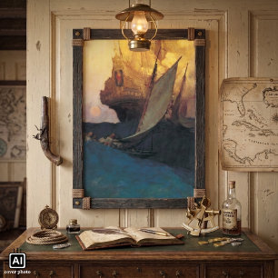 Vintager Pirat, Angriff auf eine Galerie von Howar Poster