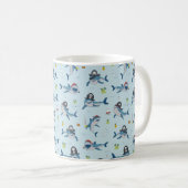 Vintager Piratenhai Kaffeetasse (VorderseiteRechts)