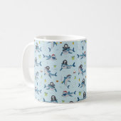 Vintager Piratenhai Kaffeetasse (Vorderseite Links)