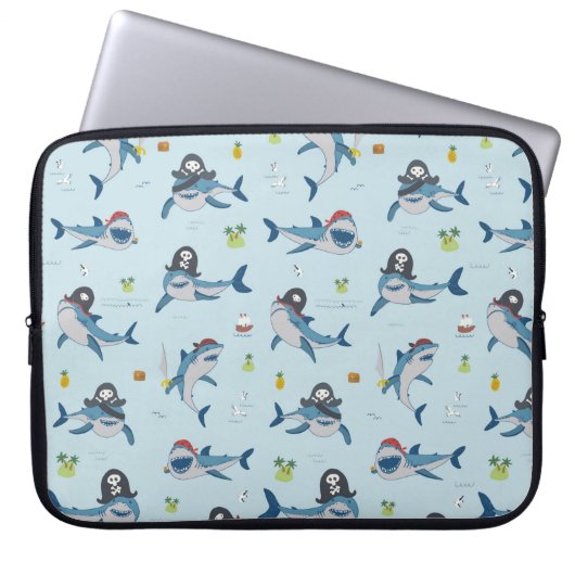 Vintager Piratenhai Laptopschutzhülle (Vorderseite)