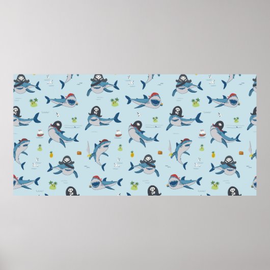 Vintager Piratenhai Poster (Vorne)