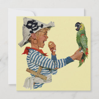 Vintager Piratenpapagei, Kindergeburtstagsparty Einladung