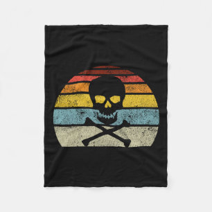 Vintager Piratenschädel-Kreuzbones-Flag Retro-Stil Fleecedecke